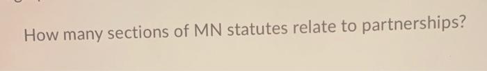 How many sections of MN statutes relate to