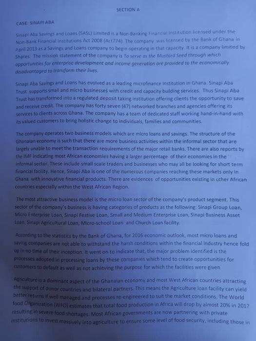 SECTION A CASE SINAPABA Sind Savings and Loans