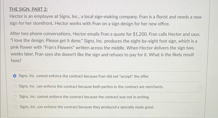 THE SIGN, PART 2: Hector is an employee at Signs,