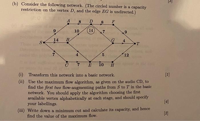 31 (b) Consider the following network. (The