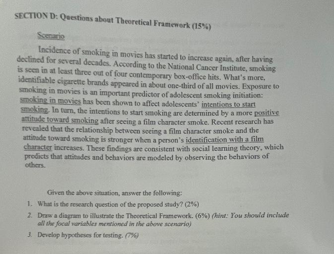 SECTIOX D: Qeestions about Theoretical Framework