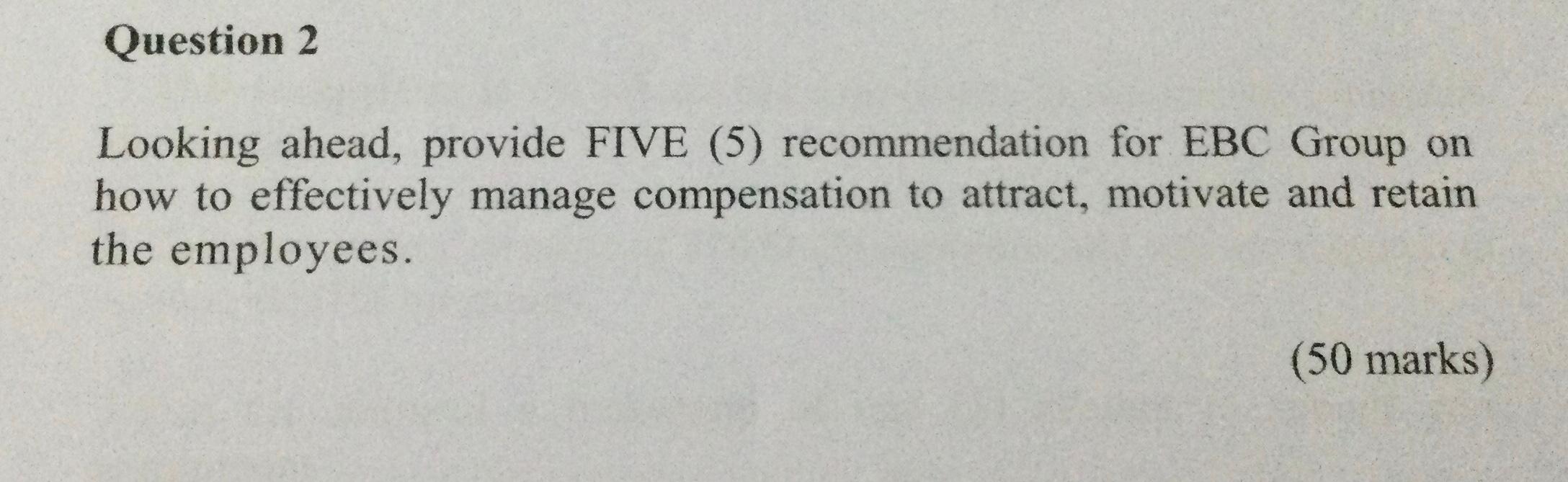 Looking ahead, provide FIVE (5) recommendation