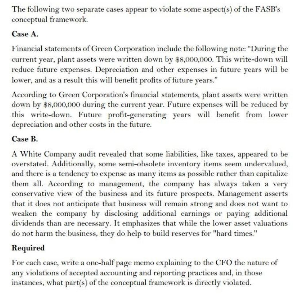 The following two separate cases appear to