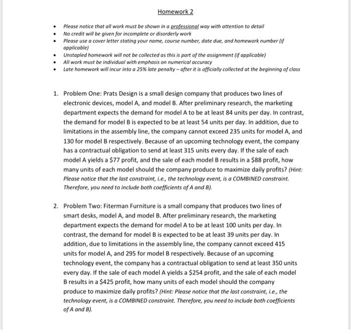 Homework 2 Please notice that all work must be