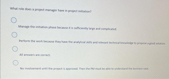 What role does a project manager have in project