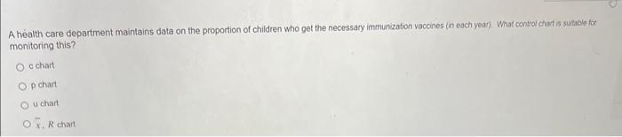 A health care department maintains data on the