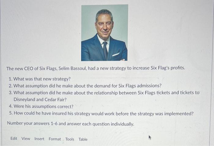 The new CEO of Six Flags, Selim Bassoul, had a