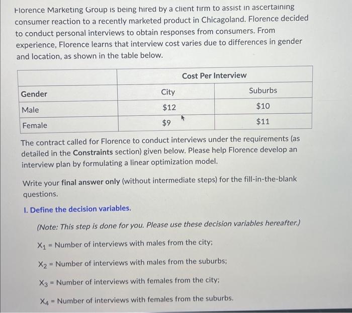 Horence Marketing Group is being hired by a