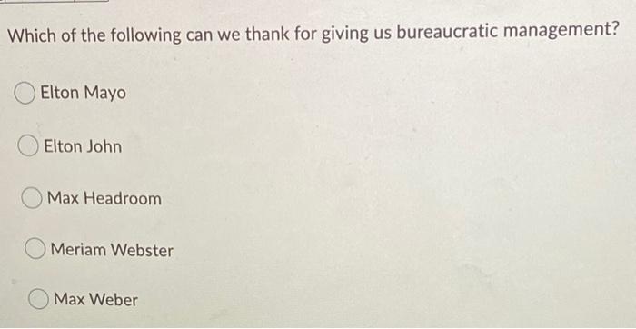 Which of the following can we thank for giving us