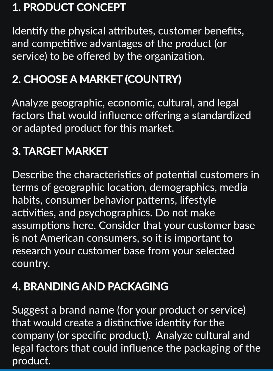 You work for a company that is looking to take