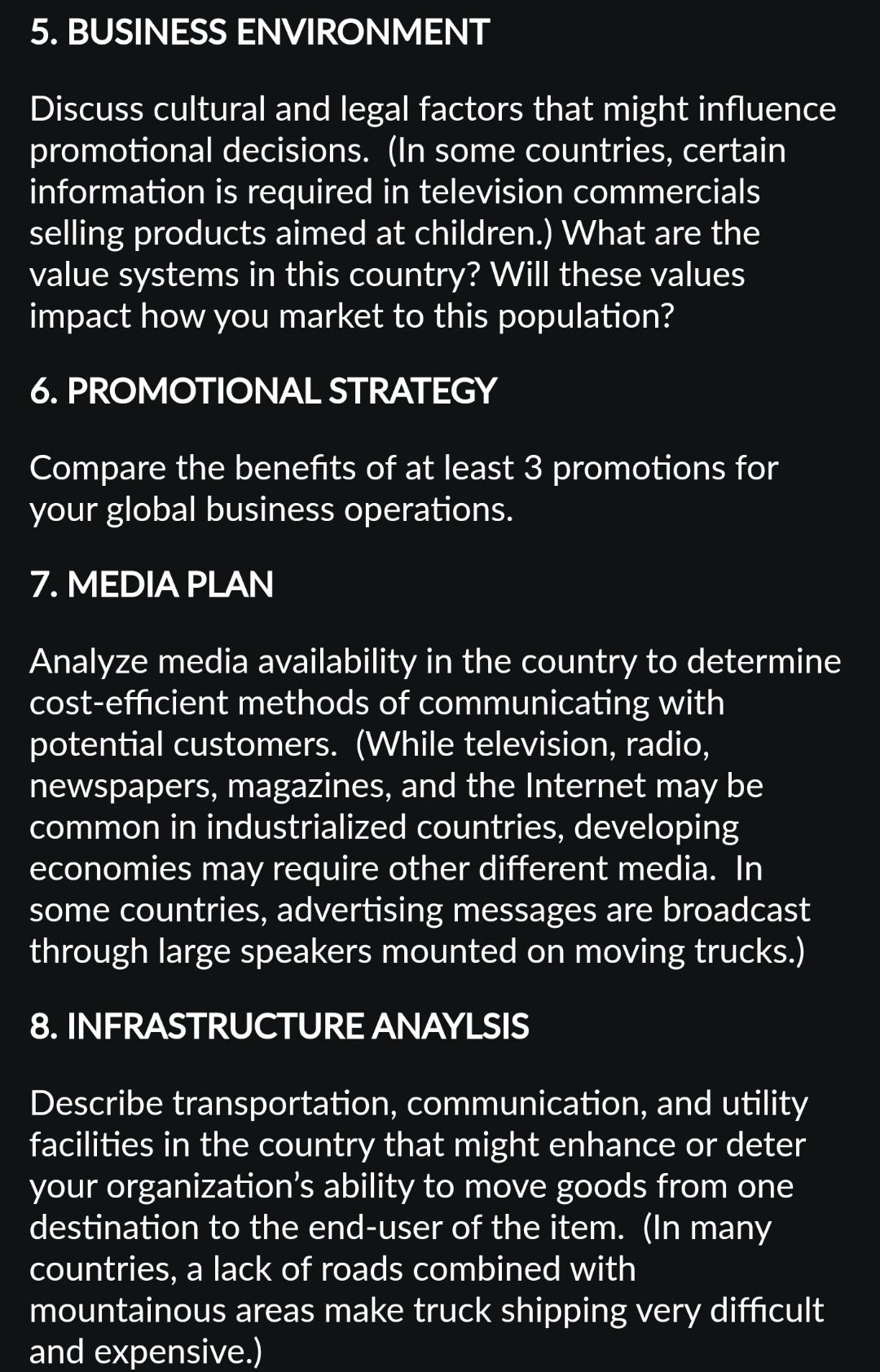 You work for a company that is looking to take