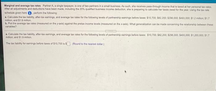 HELP PLEASE Marginal and average tax rates