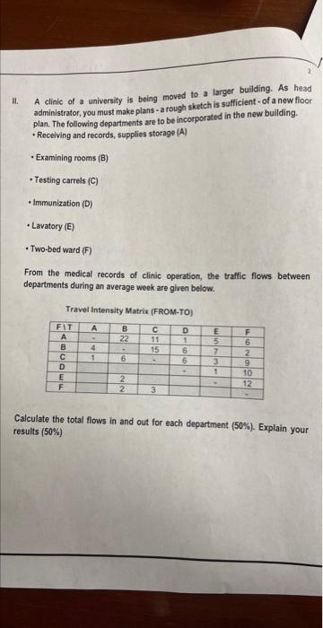 11. A clinic of a university is being moved to a