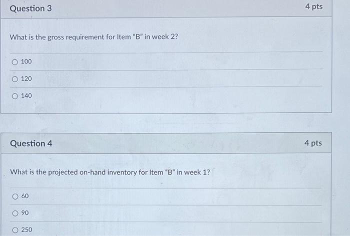 Alyssa wants to develop an MRP. The data from the