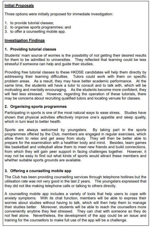 Task PART 1 You work at Hong Kong Student Club, a