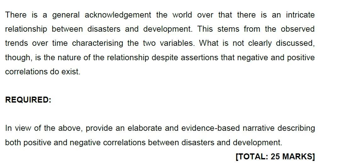 There is a general acknowledgement the world over