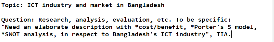 To be specific: "Need an elaborate description