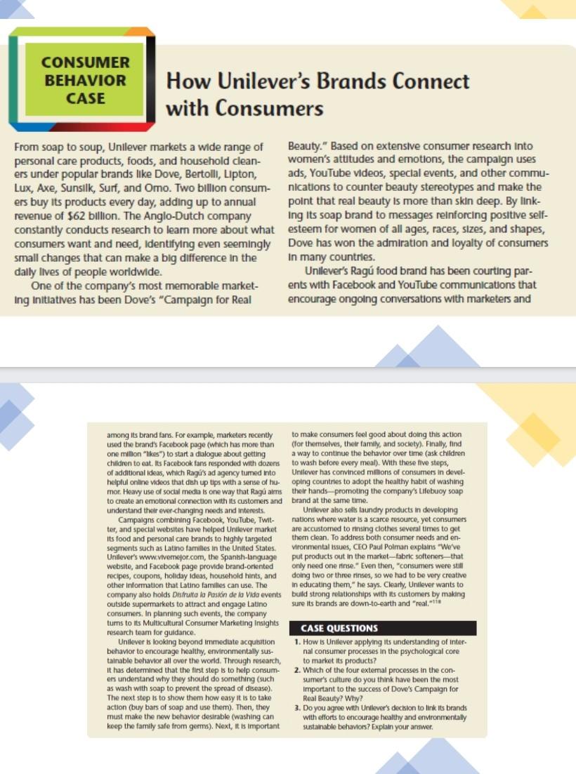 CONSUMER BEHAVIOR CASE How Unilever's Brands