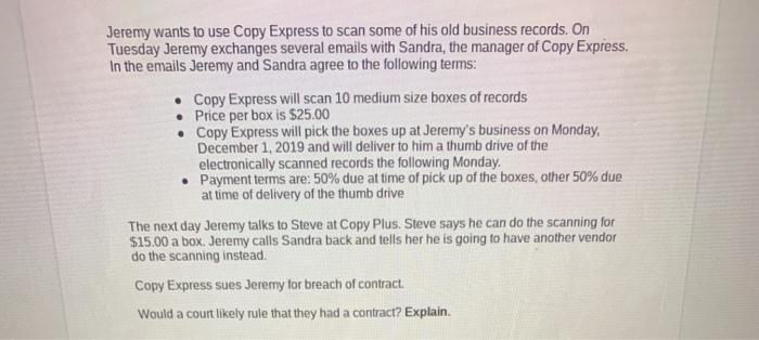 Jeremy wants to use Copy Express to scan some of