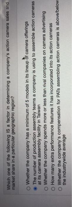 Which one of the following IS a factor in