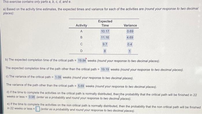 e.) Previous Question b Predecessor(s) Activity A
