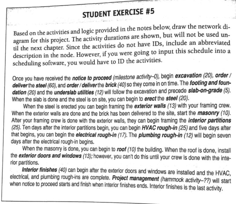 STUDENT EXERCISE #5 Based on the activities and