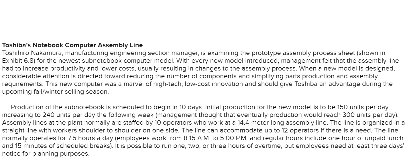 Toshiba's Notebook Computer Assembly Line