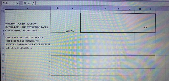 M8 CASE STUDY OUTSOURCING DECISIONS WORSHEET: 3