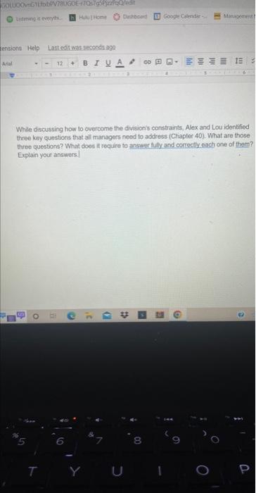 The Goal(chapter40) While discussing how to