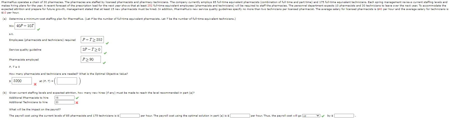 PharmaPlus operates a chain of 30 pharmacies. The