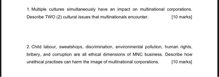 1. Multiple cultures simultaneously have an