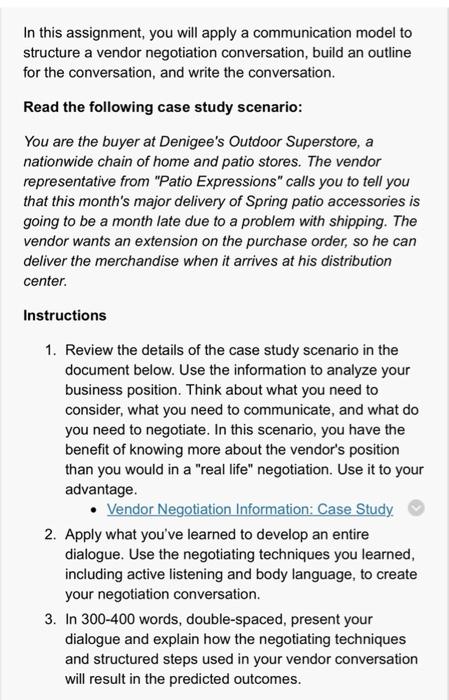 In this assignment, you will apply a