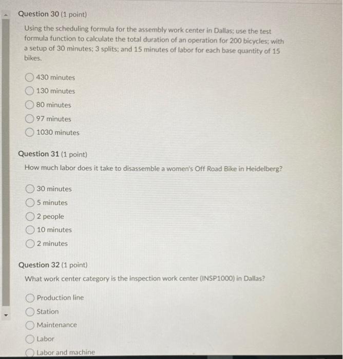 Question 30 (1 point) Using the scheduling