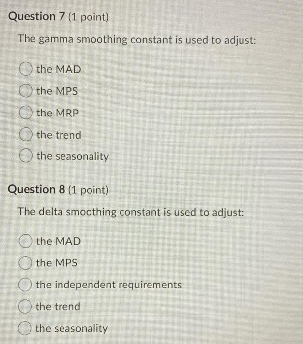 Question 5 (1 point) Current sales are an input