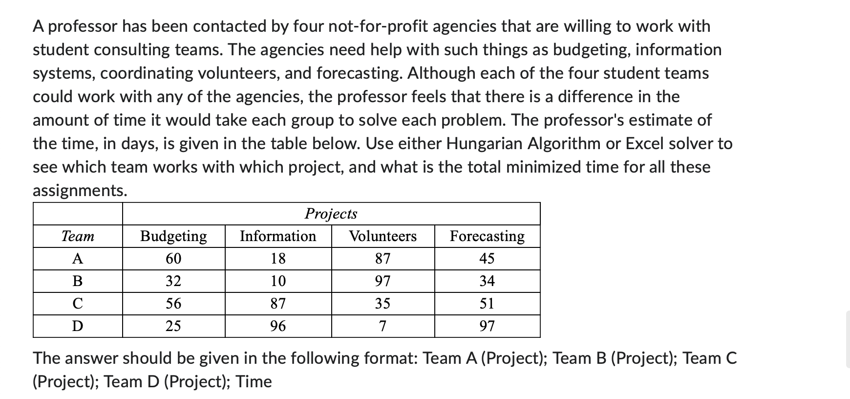 A professor has been contacted by four