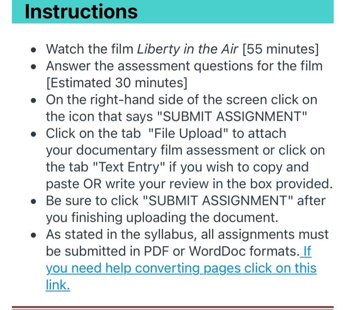 please answer these quetions Instructions Watch