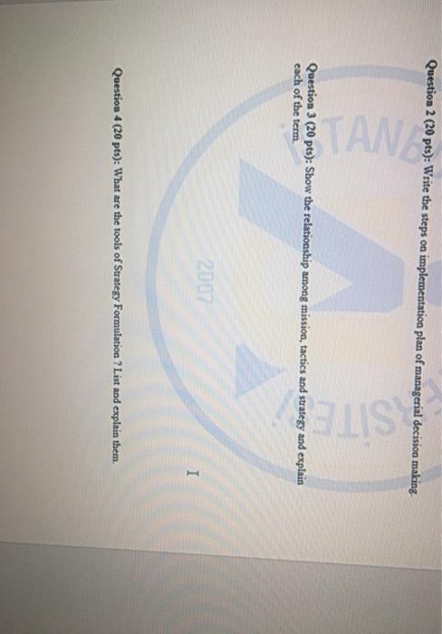 Question 2 (20 pts): Write the steps on