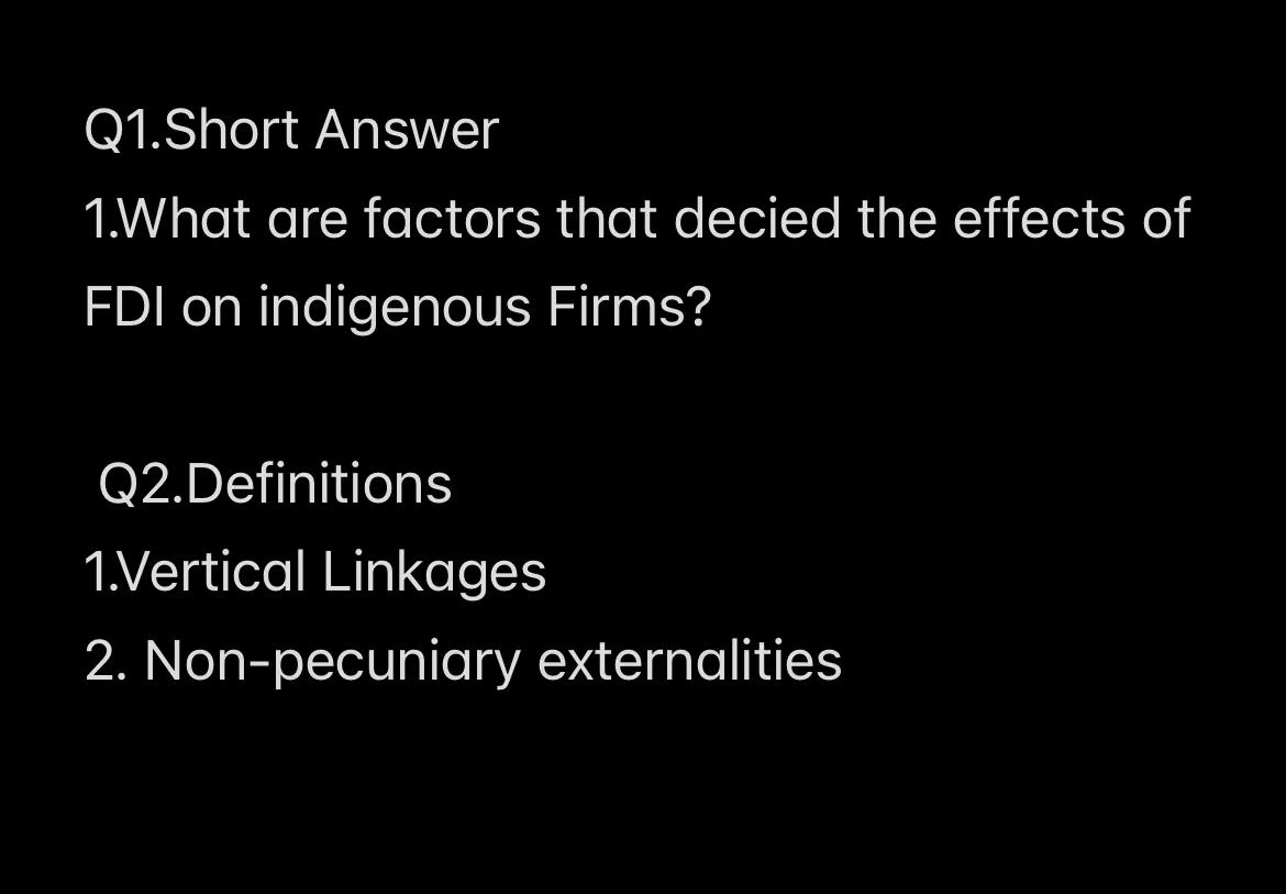 Q1.Short Answer 1.What are factors that decied
