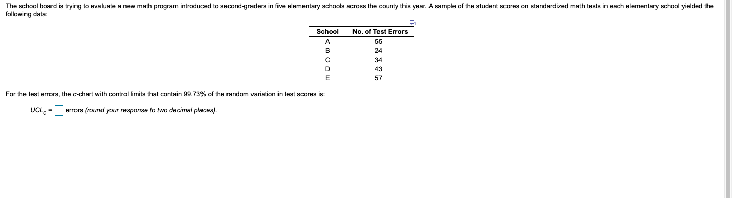The school board is trying to evaluate a new math