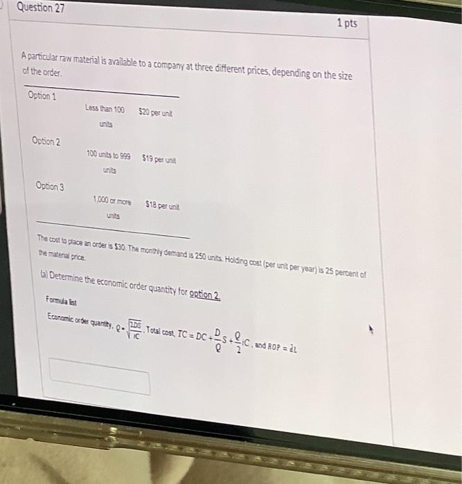 A particular raw material is avalable to a