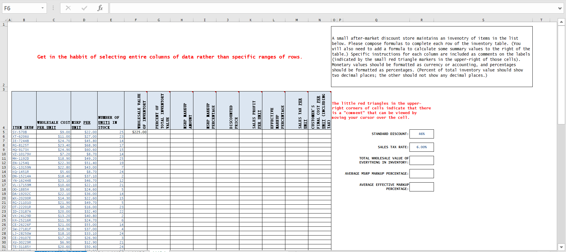 F6 ! . B D G M N Q R 1 Get in the habbit of