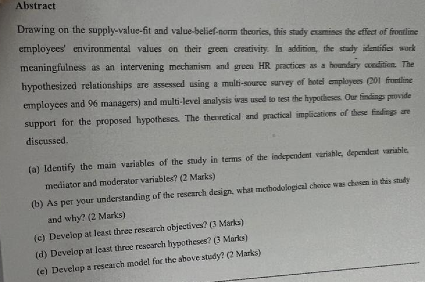 Drawing on the supply-value-fit and
