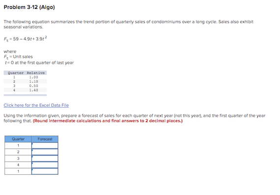 Problem 3-12 (Algo) The following equation