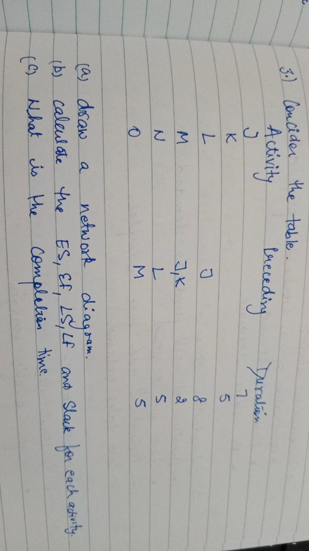 1. Consider the following Table . (24) Preceding