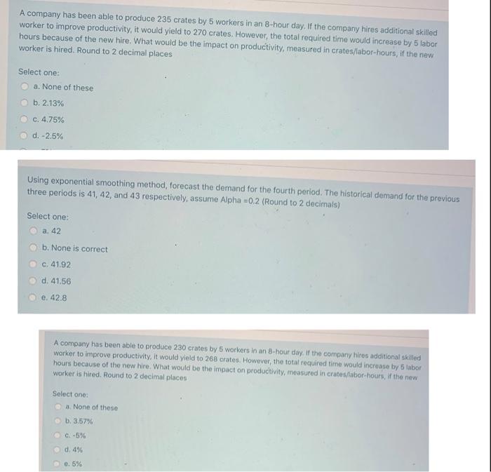 A company has been able to produce 235 crates by