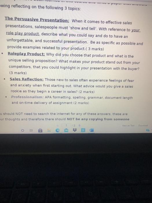 por www wing reflecting on the following 3