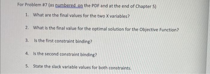 For Problem #7 (as numbered on the PDF and at the