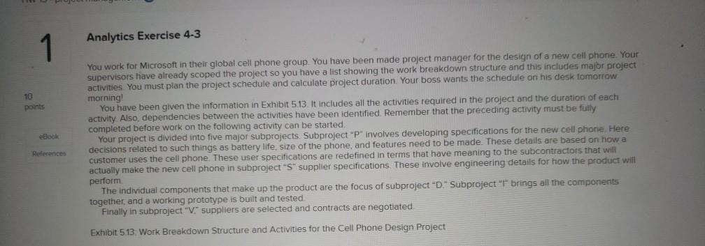 Analytics Exercise 4-3 1 10 points eBook