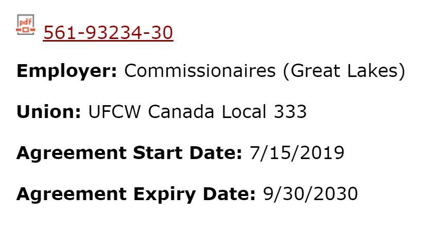 Labour Relations collective agreement: Review the