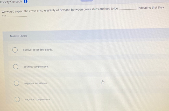 lasticity Concepts indicating that they We would